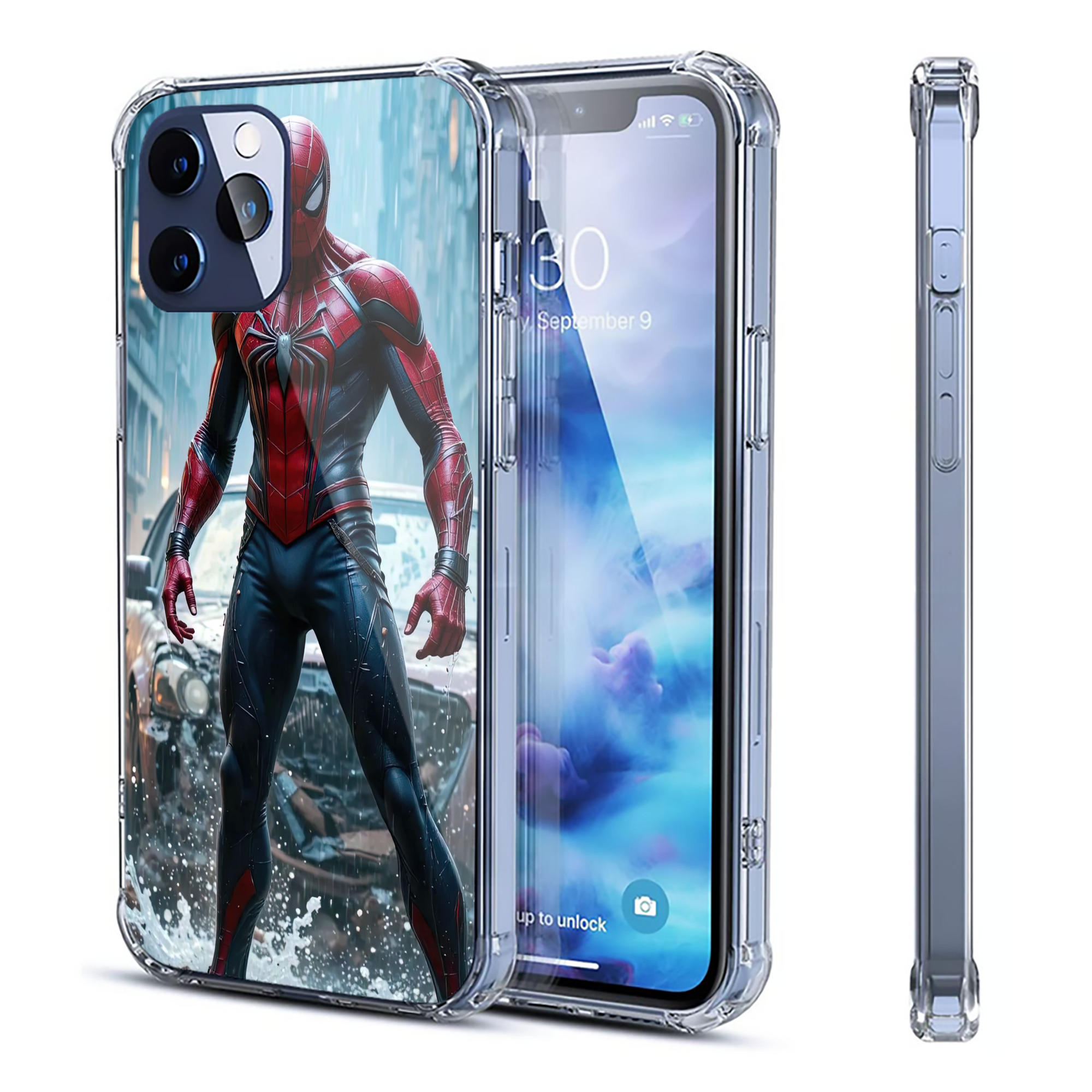 （画像用） Spider Man スパイダーマン 【iPhone 12シリーズ対応】透明スマホケース（クリアソフトケース）